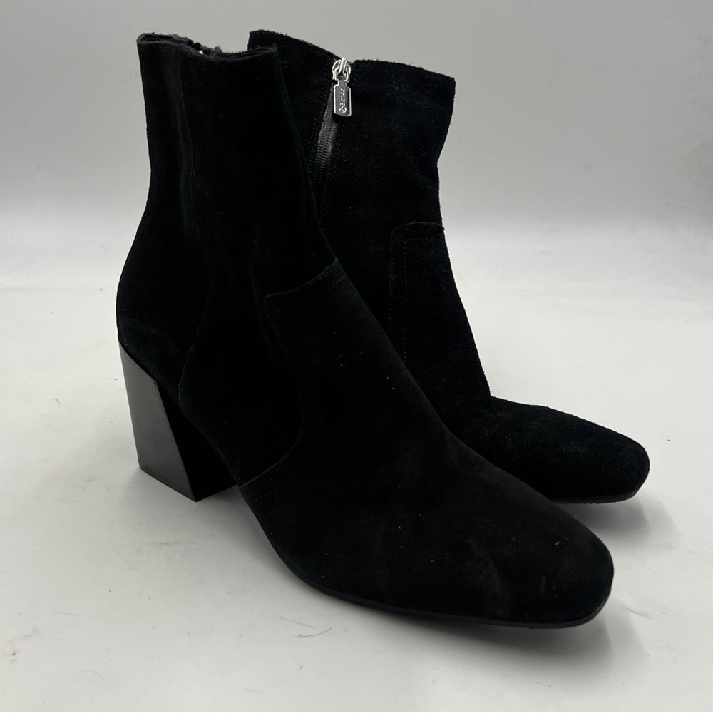 Blondo Black Waterproof Chunky Heel Ankle Boots Women’s [11] Leather Zip Booties